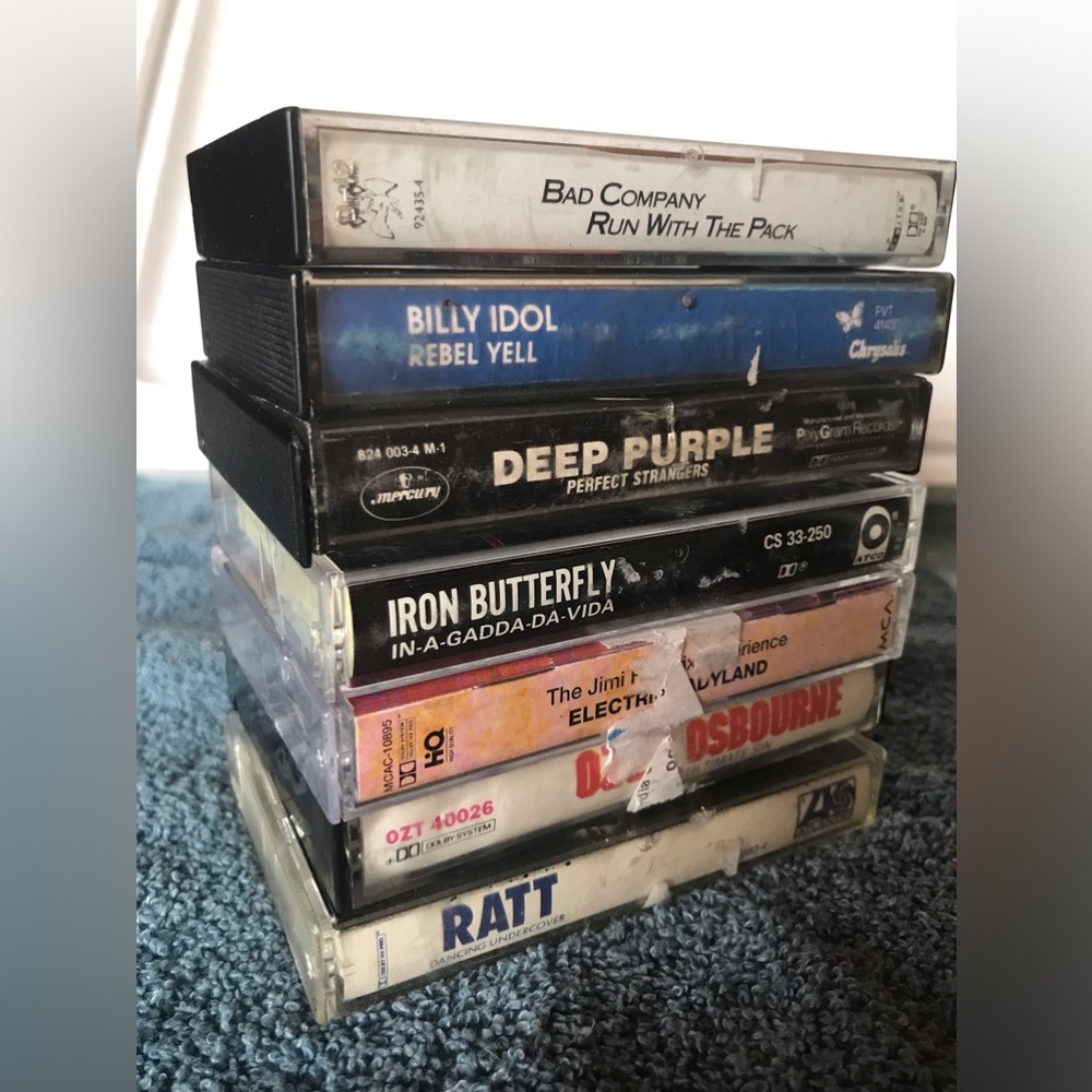 Vintage Lot of 7 80s Hard Rock & Heavy Metal Music Cassette Tapes